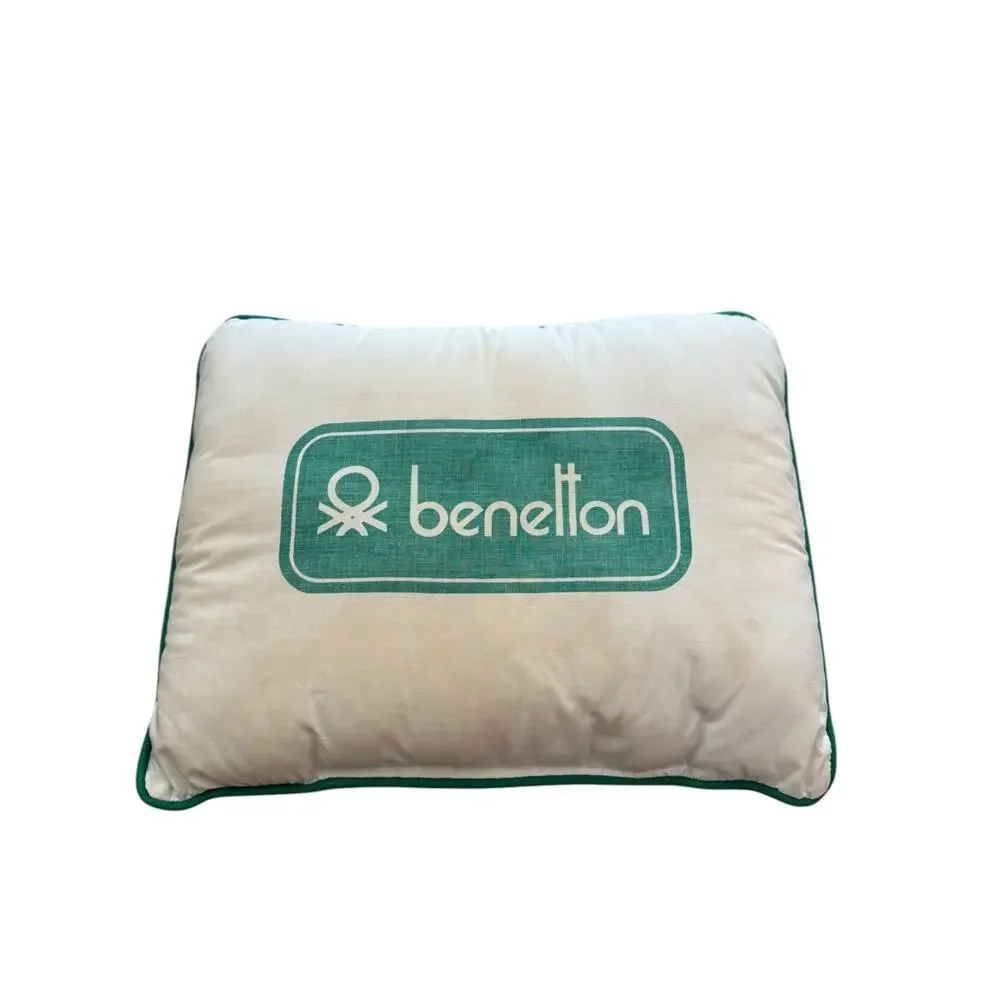 Vintage 1980's United Colors of Benetton Logo Throw Pillow